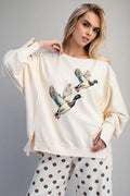 Stone Washed Duck Graphic Pullover