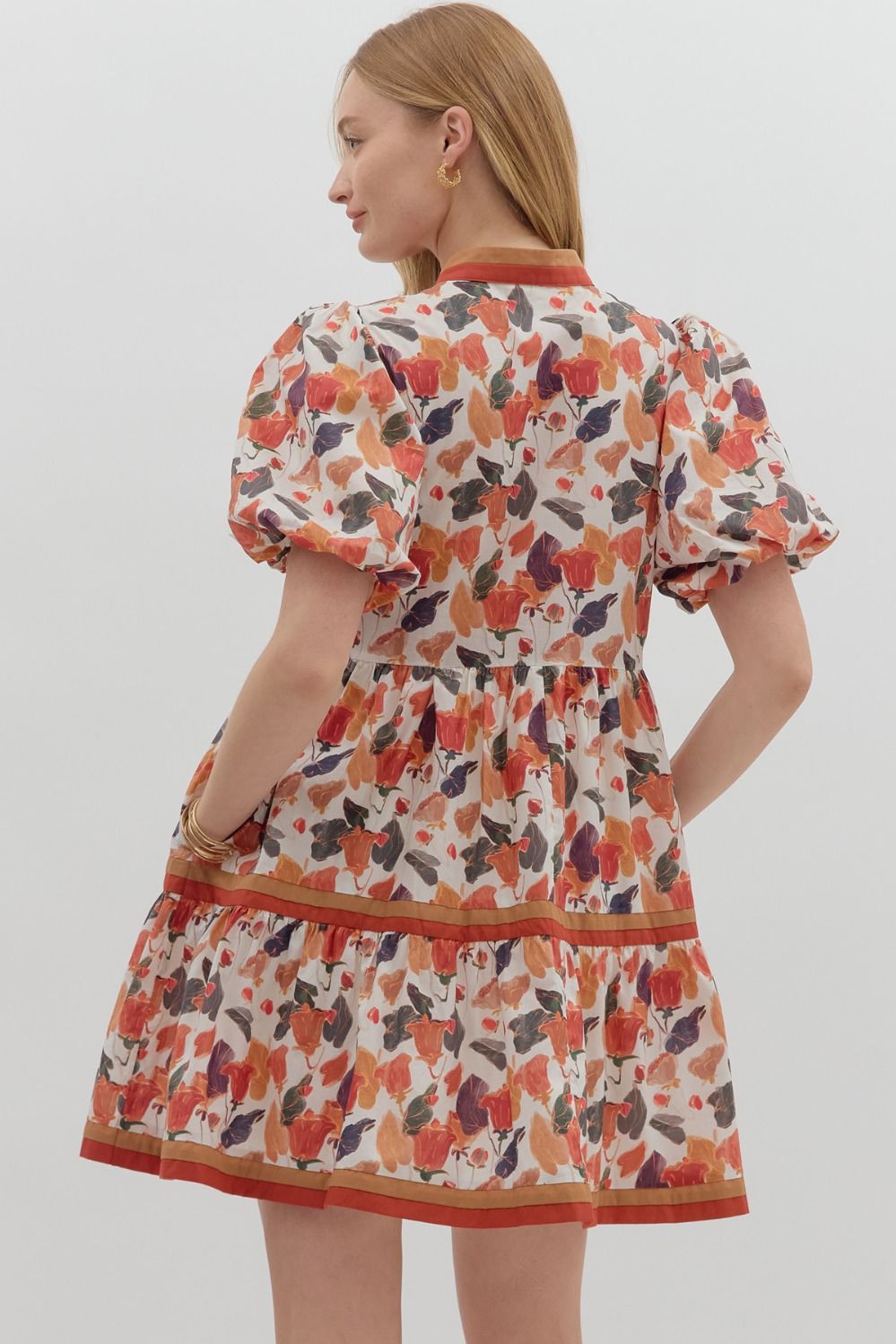 Pumpkin Floral Mini Dress image 5
