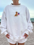 White American Flag Dog Mockneck Sweatshirt