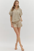 Olive Stripe Half Zip Pullover image 0