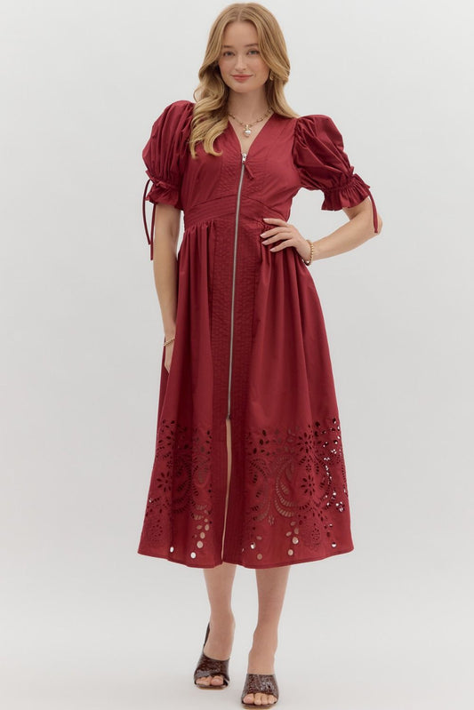 Garnet Midi With Embroidered Skirt Hem image 0