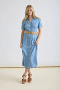 Denim Collard Button Down Shirt Dress