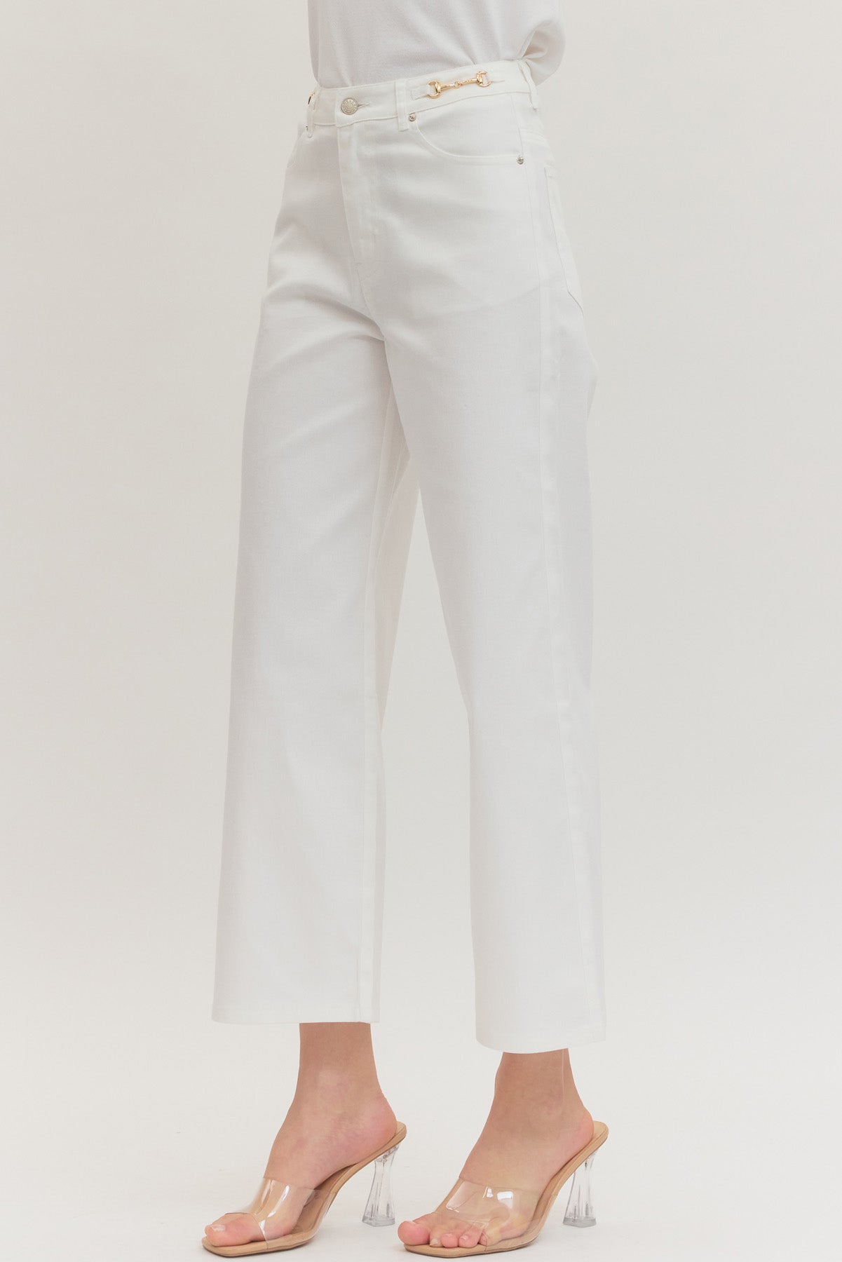 Straight Leg Pant Featuring Horsebit Detail