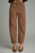 Brown Denim Polka Dot Pant