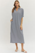 Gingham Shift Maxi Dress