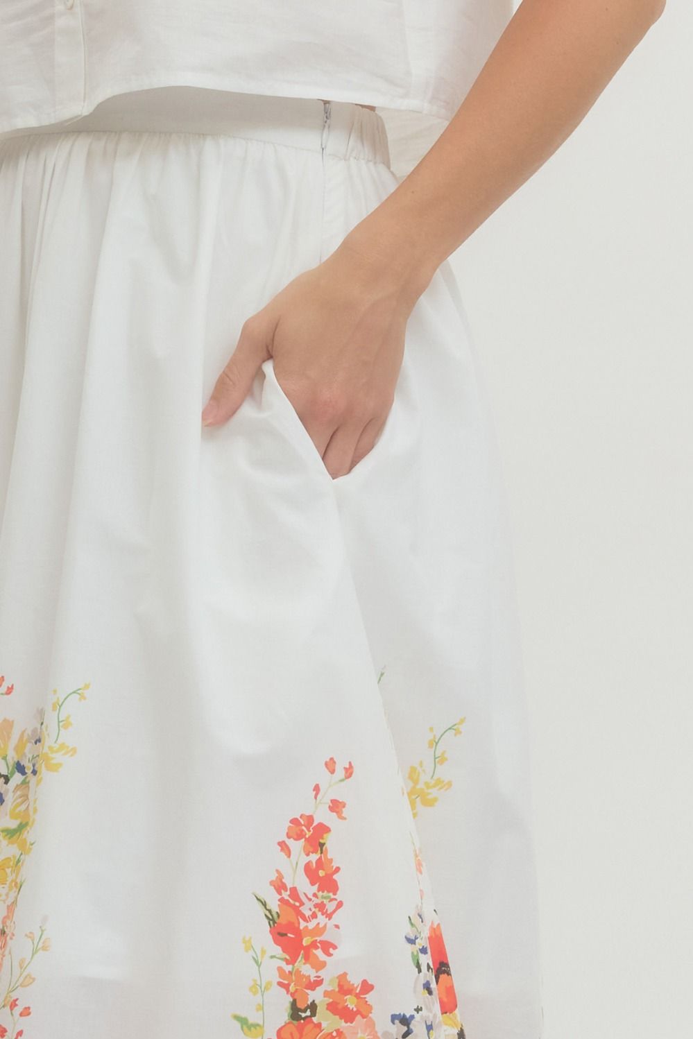 Floral Print Top & Midi Skirt