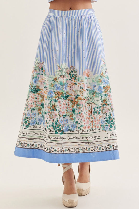 Striped Scenic Maxi Skirt
