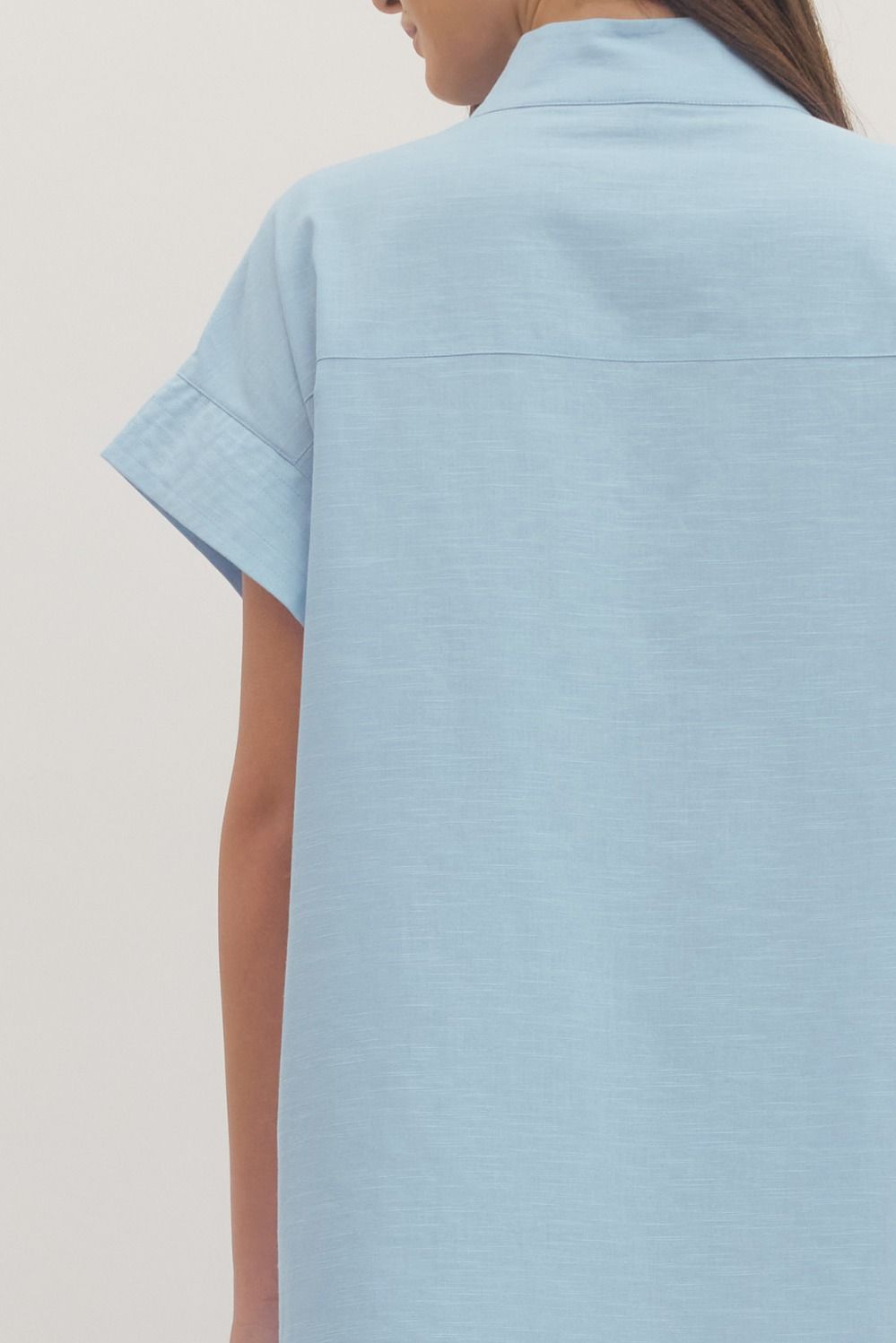 Solid Short Sleeve Mini Dress