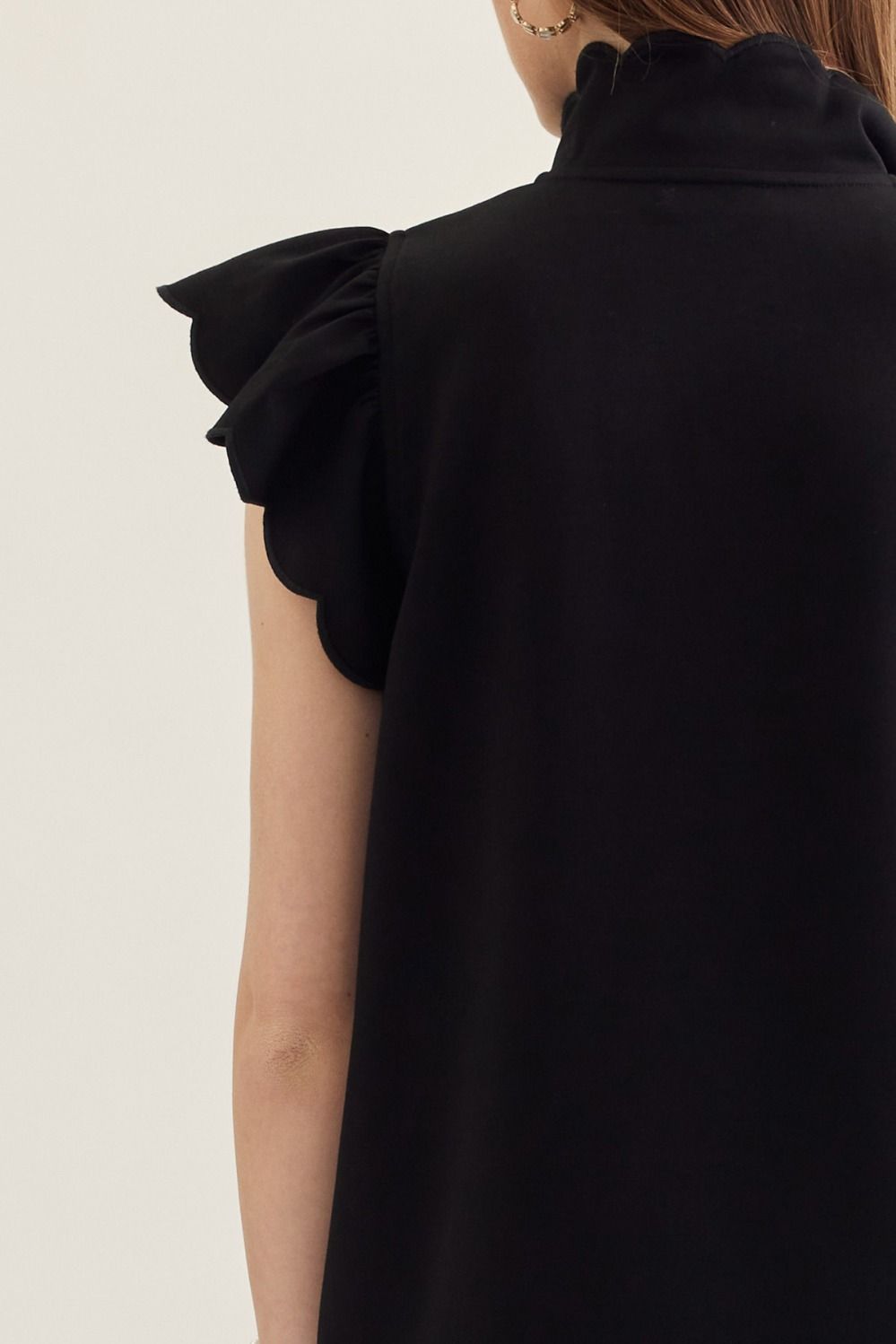Solid Mini with Scallop Flutter Sleeve