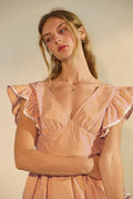 Orange Peplum Top with Flutter Sleeve image 0