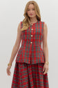Red Plaid Christmas Vest image 0
