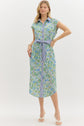 Green Combo Midi with Striped Collar image 0