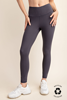 CHARCOAL BUTTER SOFT BASIC FULL LENGTH LEGGINGS image 1