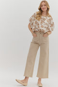 Stone High Waisted, Wide Leg Ankle Pant image 0