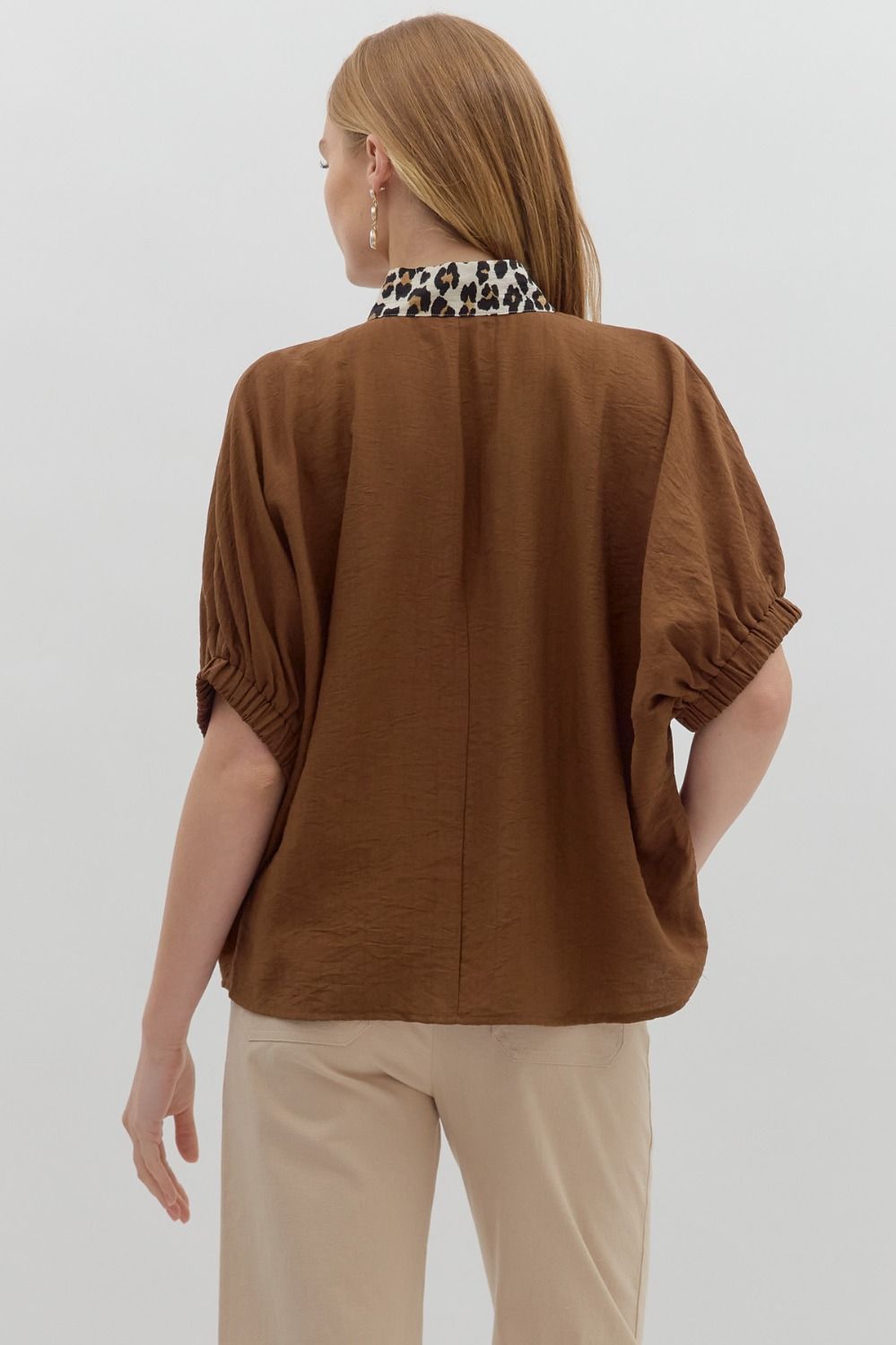 Caramel Leopard Dolman Top image 5