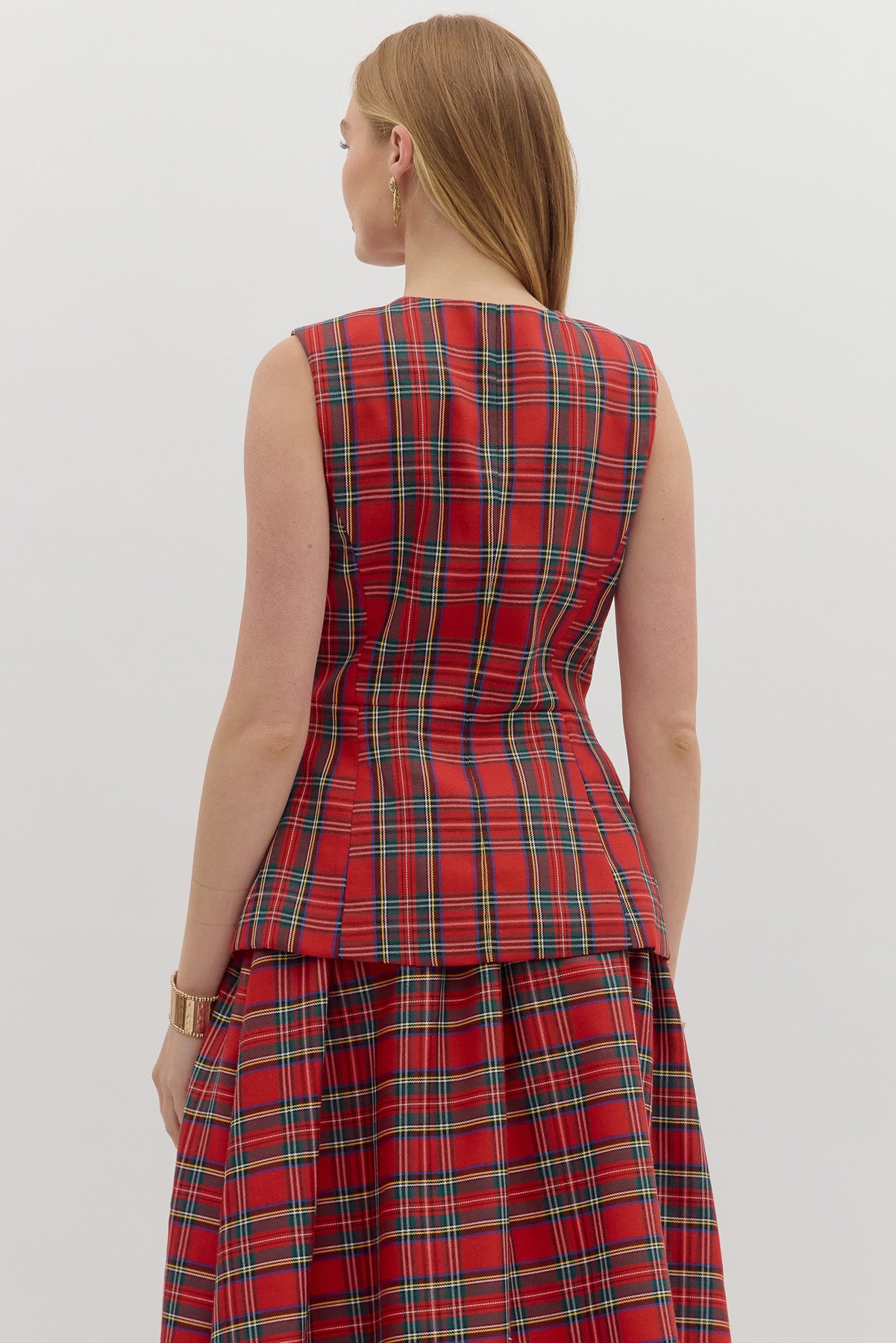 Red Plaid Christmas Vest image 4