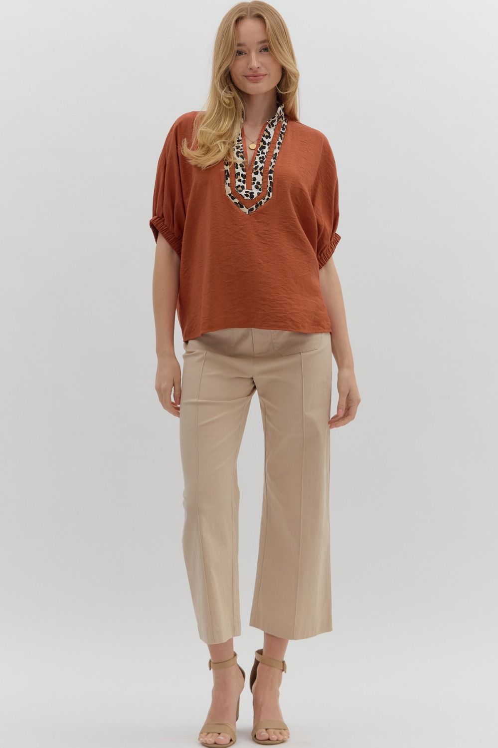 Rust Leopard Dolman Top image 6