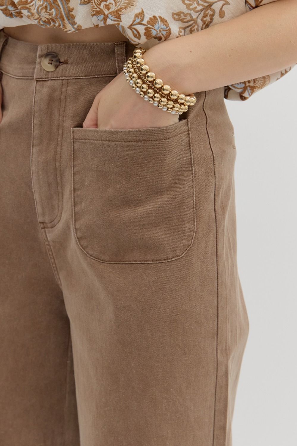 Brown High Waisted Wide Leg Pant image 2