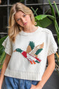 Duck Graphic Short Sleeve Sweater