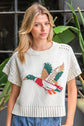 Duck Graphic Short Sleeve Sweater