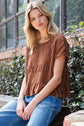 Mineral Washed Smocked Top