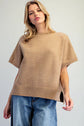 Short Sleeve Side Slit Sweater