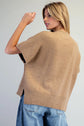 Short Sleeve Side Slit Sweater