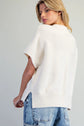 Short Sleeve Side Slit Sweater