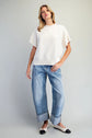 Short Sleeve Side Slit Sweater