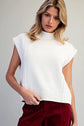 Mock Neck Exposed Seam Top