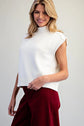 Mock Neck Exposed Seam Top