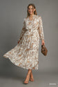 Lurex Floral Print Midi Dress image 0