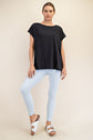 BLACK CVC SLUB OVERSIZED SS TOP image 0