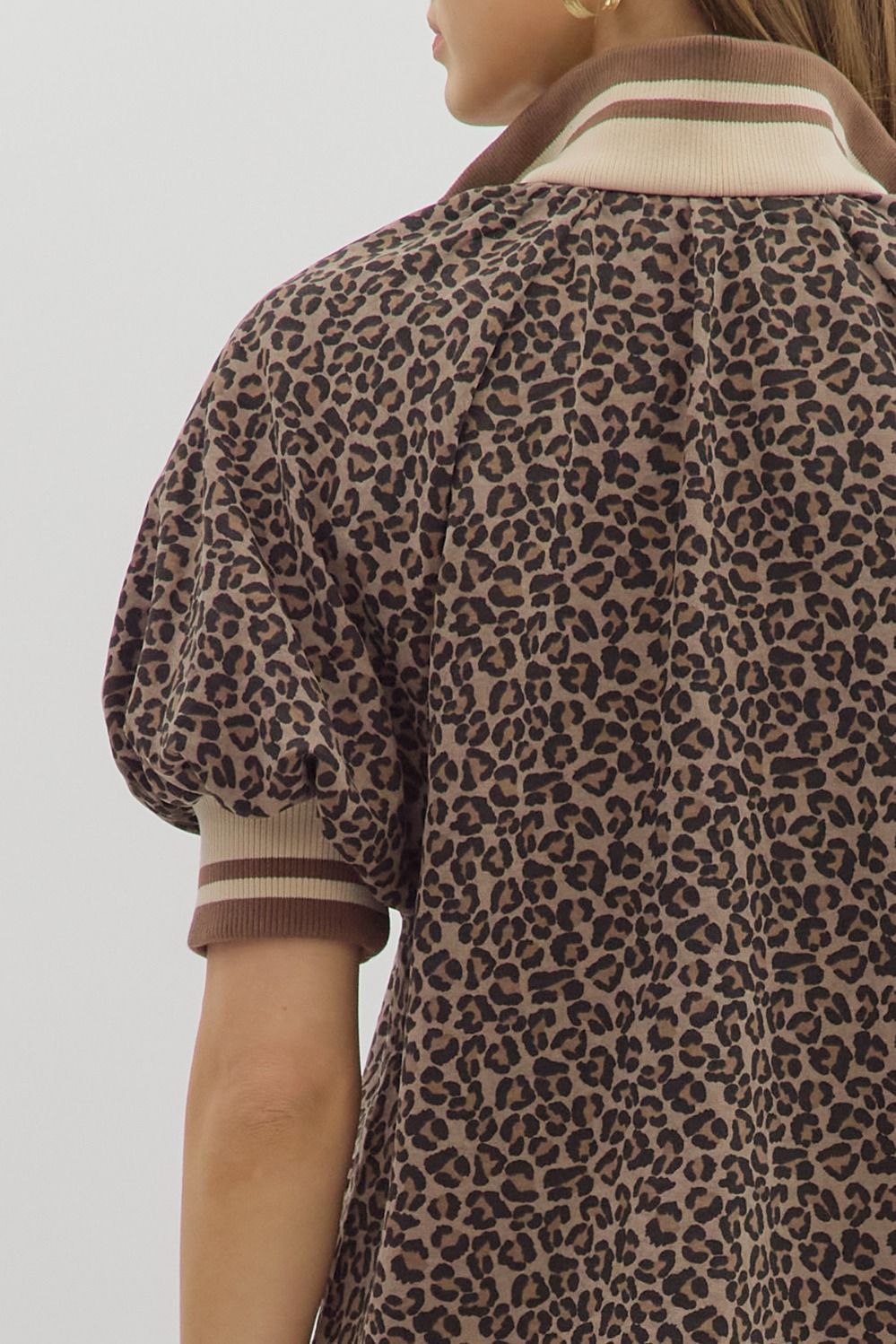 Leopard Half Zip Pullover Top image 4