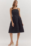 Black Floral Jacquard Sleeveless Midi image 0