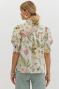Floral Print Ruffled Neck Top image 2