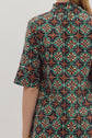 Brown/Teal Geometric Print SS Midi image 6