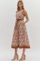 Rust & Olive Sleeveless Floral Midi Dress image 3