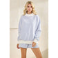 Blue Striped Mock Neck Sweatshirt and Short Set