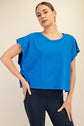 Oversized Cotton Slub Open Back Short Sleeve Top image 12