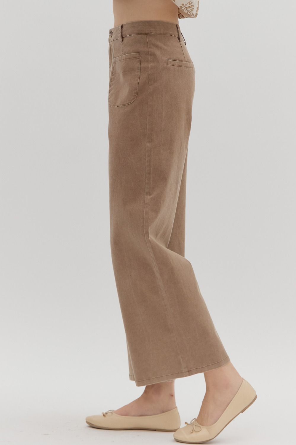 Brown High Waisted Wide Leg Pant image 3