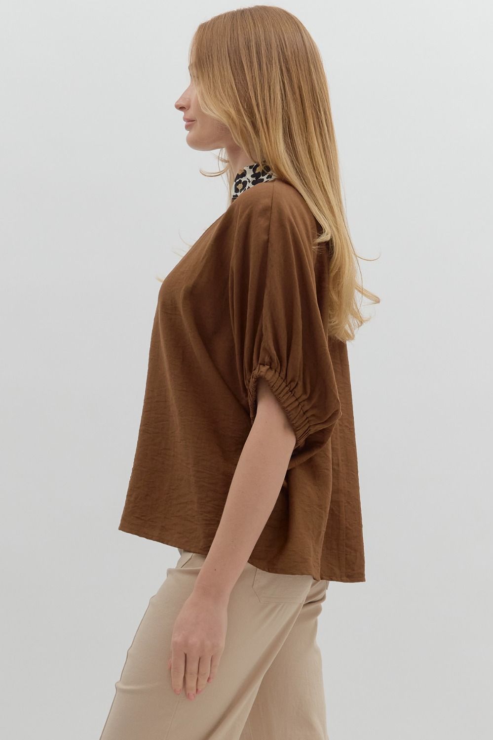 Caramel Leopard Dolman Top image 4