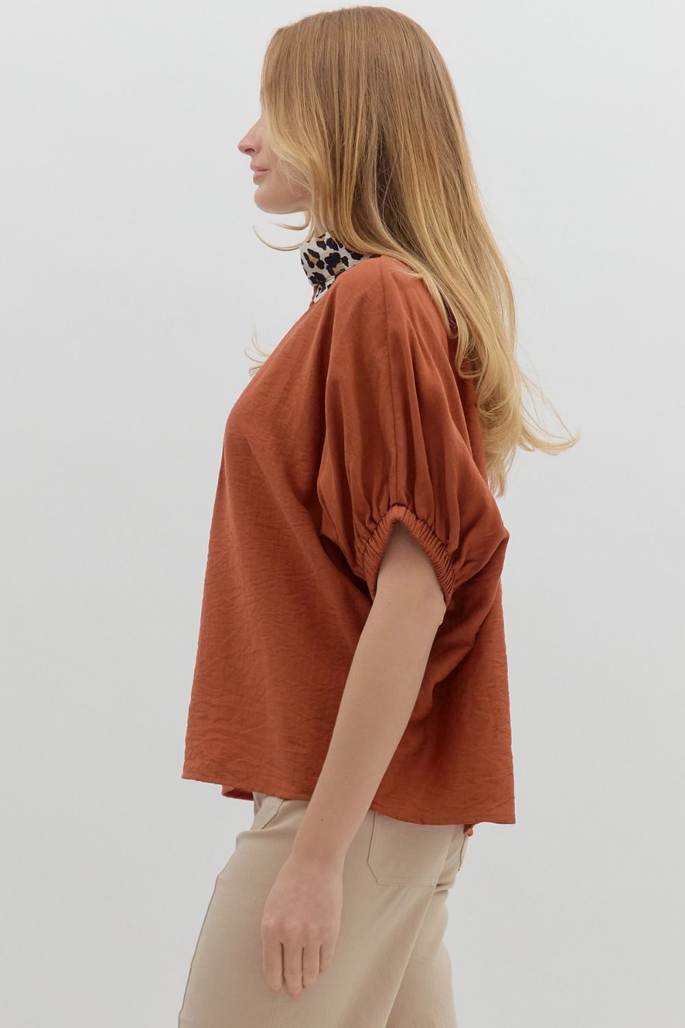 Rust Leopard Dolman Top image 4
