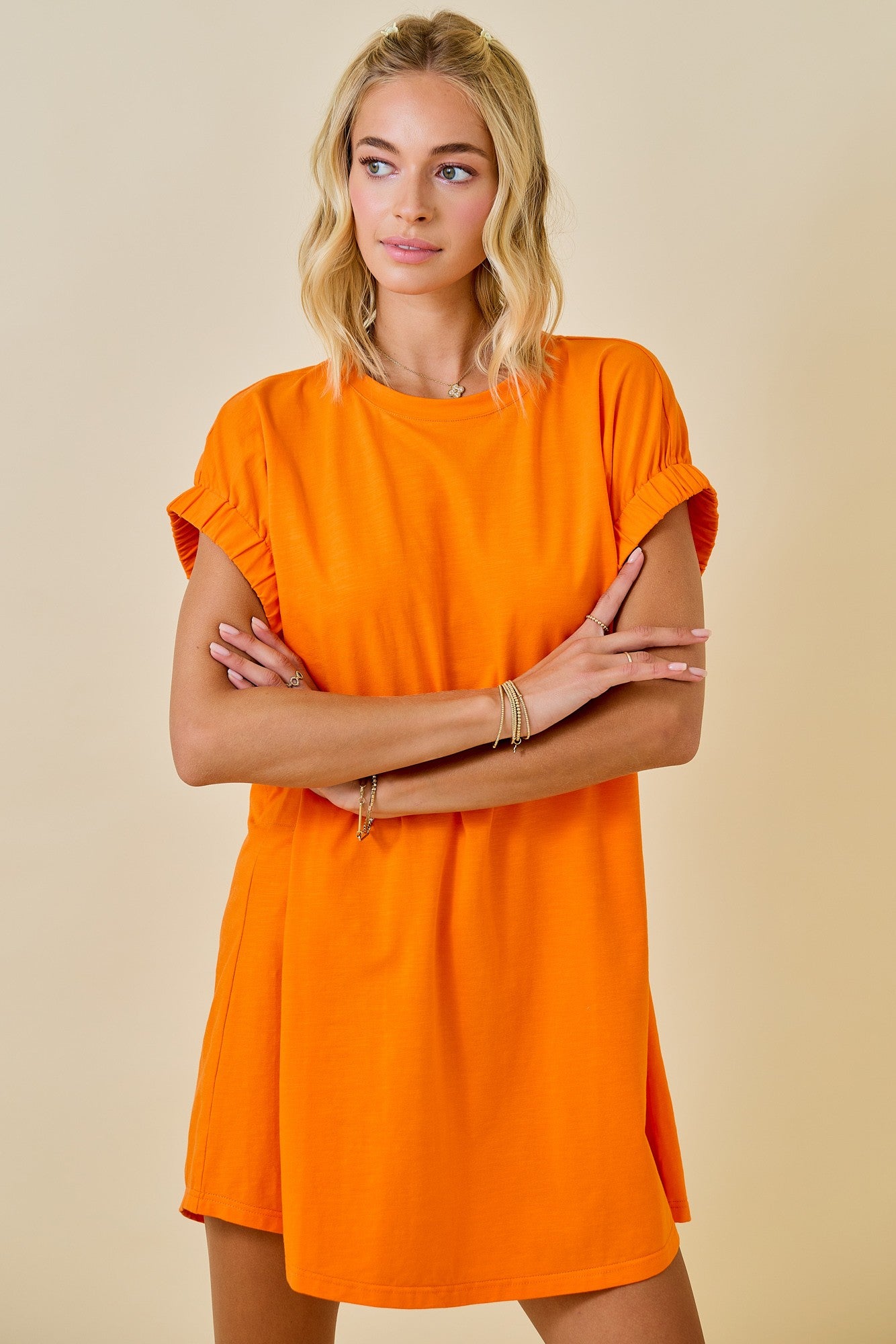 Orange Knit Mini Dress image 2