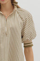 Olive Stripe Half Zip Pullover image 3