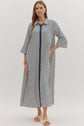 Indigo Striped 3/4 sleeve Midi dress image 0