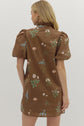 Brown Floral Mini Dress image 2