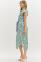 Green Combo Midi with Striped Collar image 1