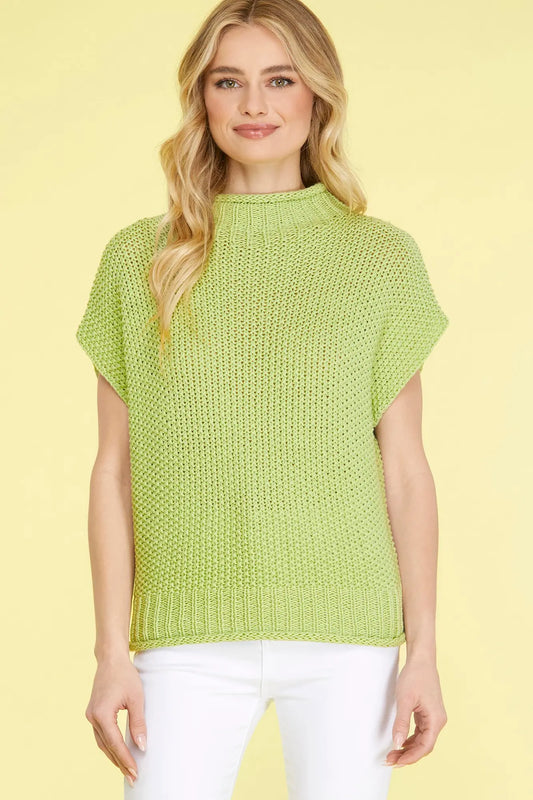 Avocado Sleeveless Mock Neck Sweater Vest
