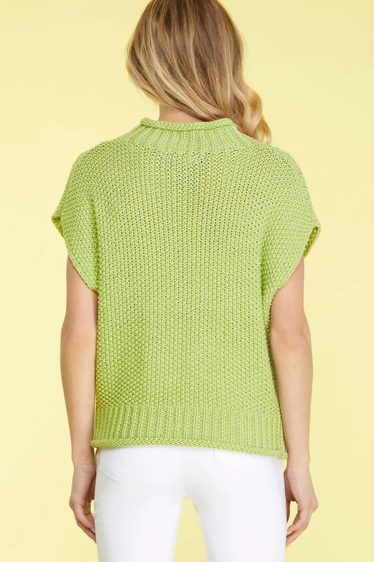 Avocado Sleeveless Mock Neck Sweater Vest